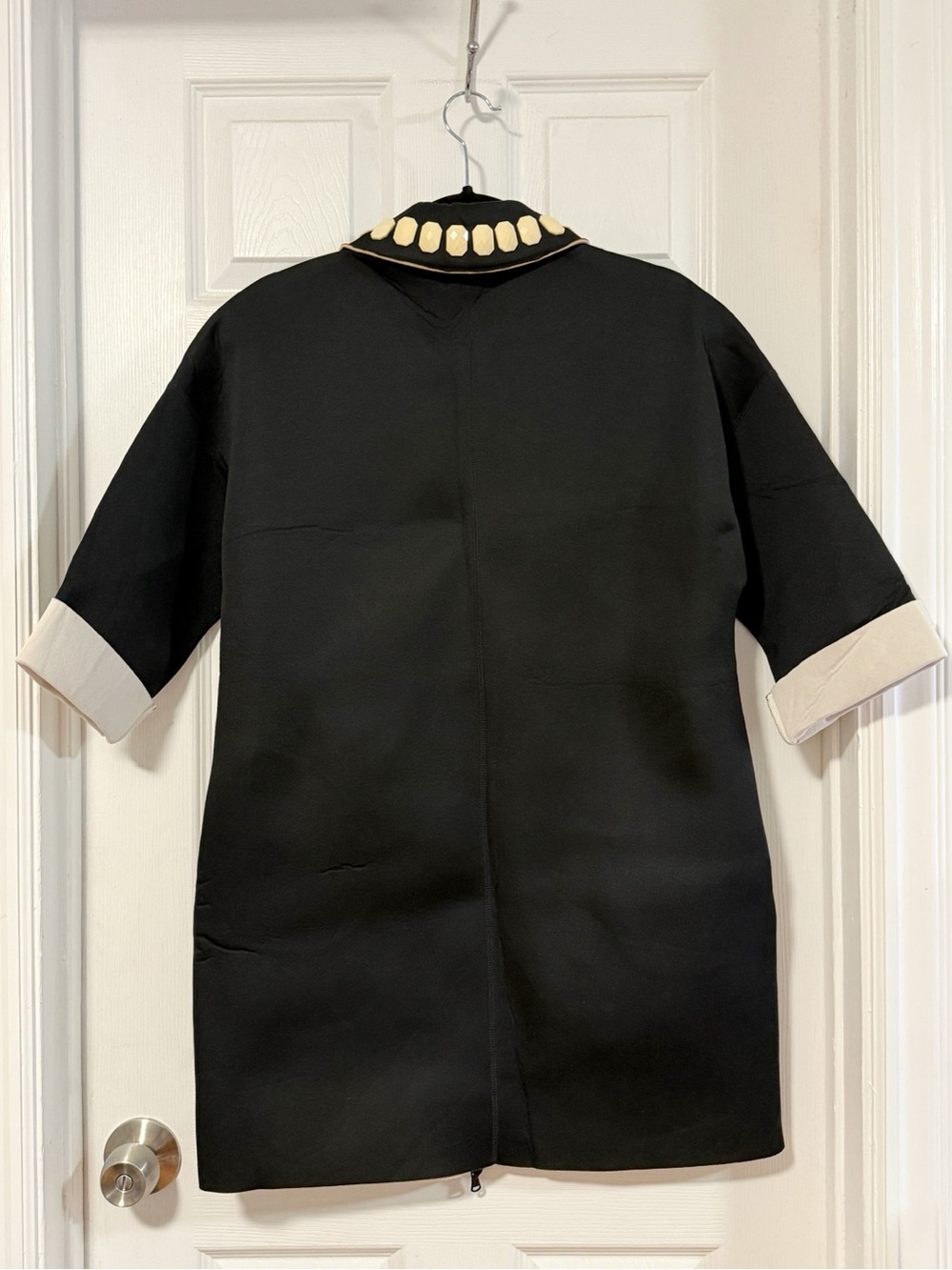 Love Moschino Black Zip Shift Dress / Coat with Embellished Collar ITALY 38 - Picture 3 of 10